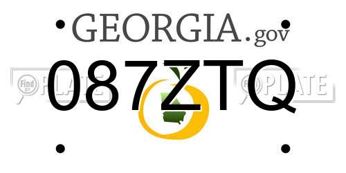 087ZTQ Georgia License Plate
