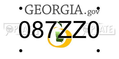 087ZZ0 Georgia License Plate