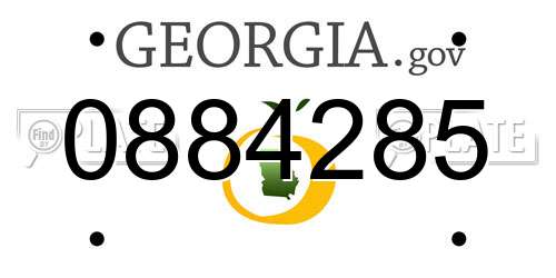 0884285 Georgia License Plate