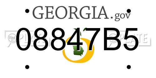 08847B5 Georgia License Plate