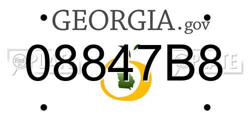 08847B8 Georgia License Plate