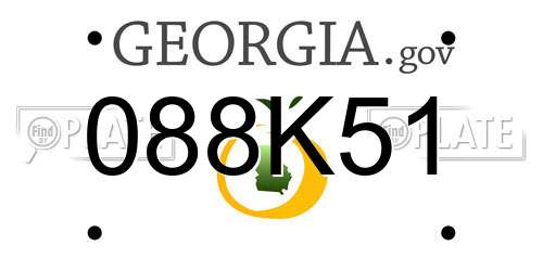 088K51 Georgia License Plate