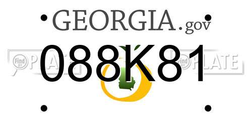088K81 Georgia License Plate