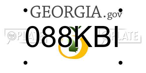 088KBI Georgia License Plate