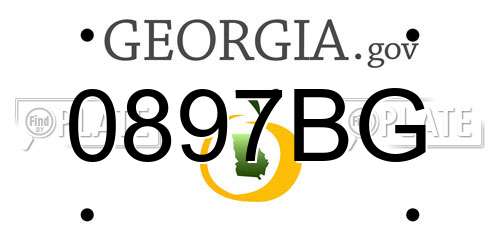 0897BG Georgia License Plate