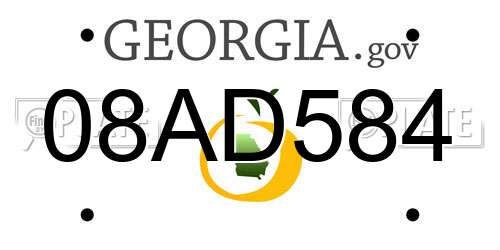 08AD584 Georgia License Plate