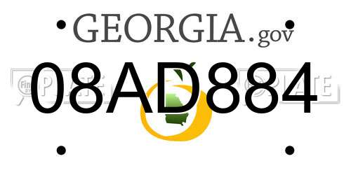 08AD884 Georgia License Plate