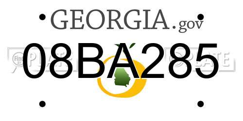 08BA285 Georgia License Plate