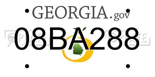 08BA288 Georgia License Plate