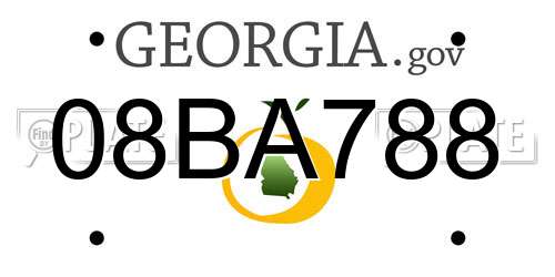 08BA788 Georgia License Plate