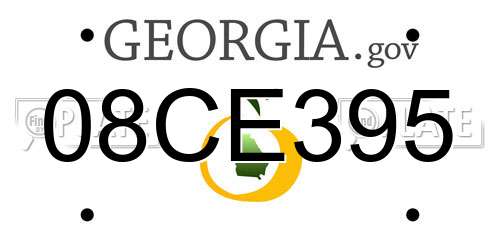 08CE395 Georgia License Plate