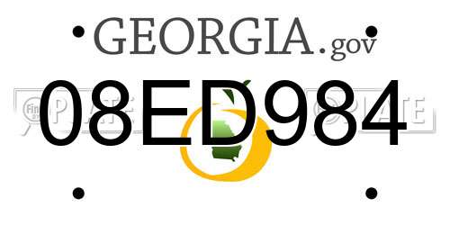 08ED984 Georgia License Plate