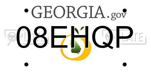 08EHQP Georgia License Plate