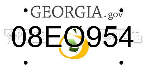 08EO954 Georgia License Plate