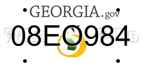 08EO984 Georgia License Plate
