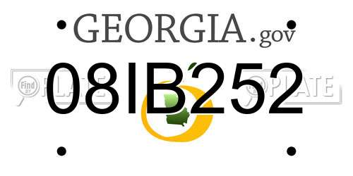 08IB252 Georgia License Plate