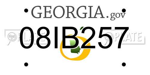 08IB257 Georgia License Plate