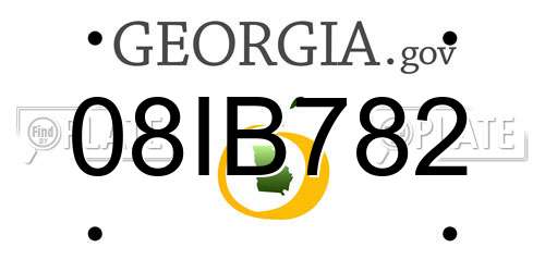 08IB782 Georgia License Plate