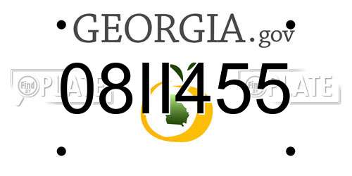 08II455 Georgia License Plate