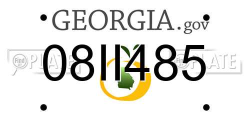08II485 Georgia License Plate