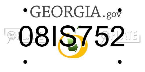 08IS752 Georgia License Plate