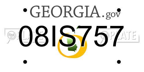 08IS757 Georgia License Plate