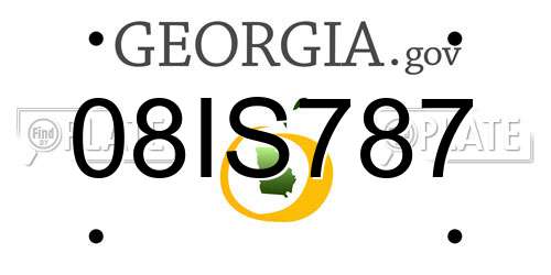 08IS787 Georgia License Plate