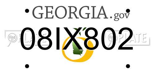 08IX802 Georgia License Plate
