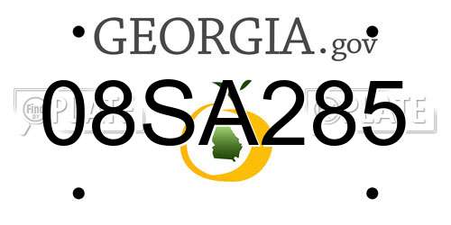 08SA285 Georgia License Plate