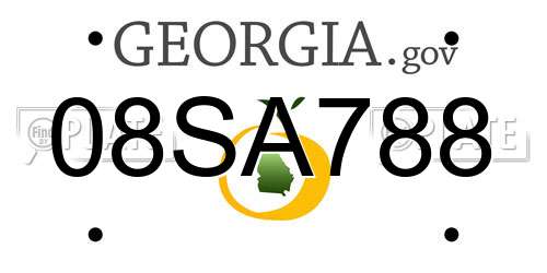 08SA788 Georgia License Plate