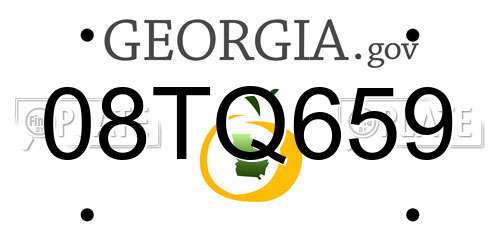 08TQ659 Georgia License Plate