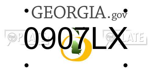 0907LX Georgia License Plate