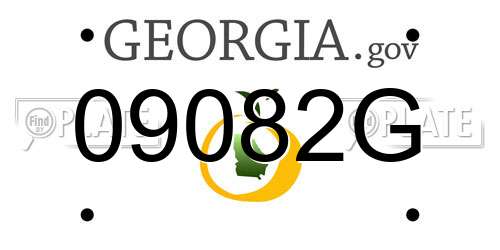 09082G Georgia License Plate