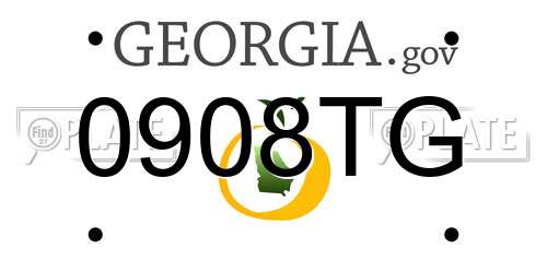 0908TG Georgia License Plate