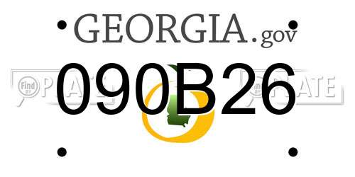 090B26 Georgia License Plate