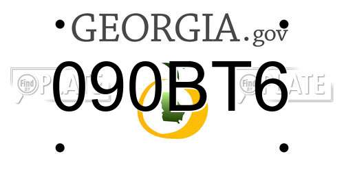 090BT6 Georgia License Plate
