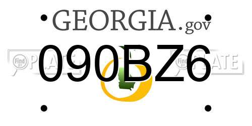 090BZ6 Georgia License Plate