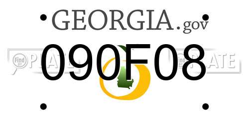 090F08 Georgia License Plate