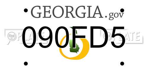 090FD5 Georgia License Plate