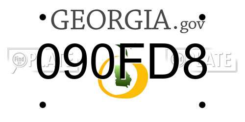 090FD8 Georgia License Plate