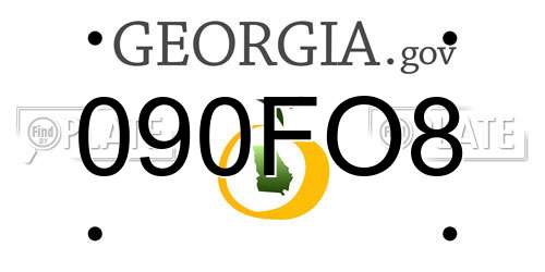 090FO8 Georgia License Plate