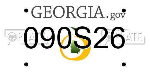 090S26 Georgia License Plate