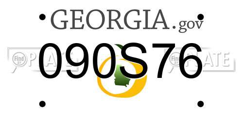 090S76 Georgia License Plate