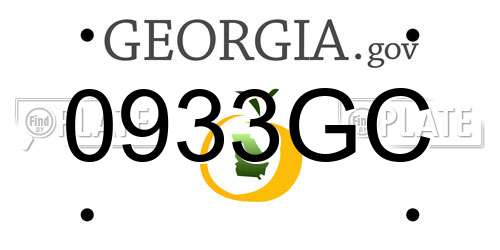 0933GC Georgia License Plate