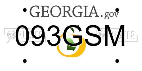 093GSM Georgia License Plate
