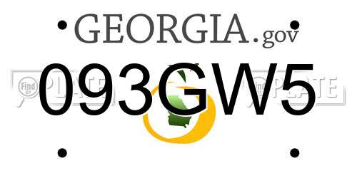 093GW5 Georgia License Plate