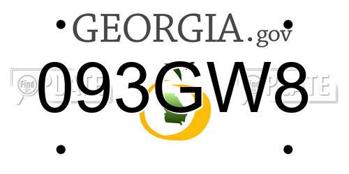 093GW8 Georgia License Plate
