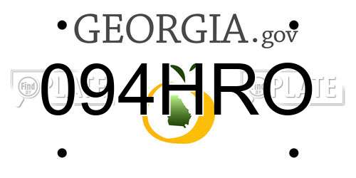 094HRO Georgia License Plate