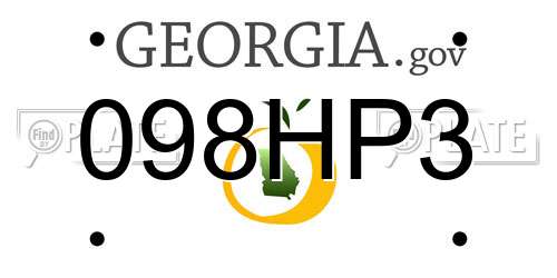 098HP3 Georgia License Plate