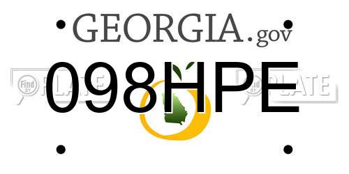 098HPE Georgia License Plate